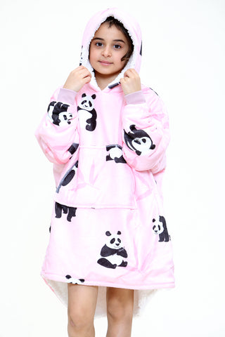 Panda Kids Hoodie Pink