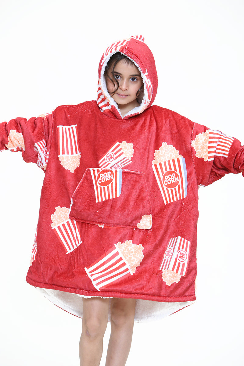 Buy enjoy oversize popcorn kids hoodie red