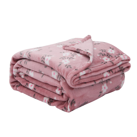 FLANNEL THROW CHARLOTTE DISTY FLORAL - TheHugSnugStore