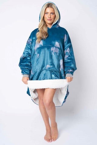 Elephant Teal Printed Hoodie - TheHugSnugStore