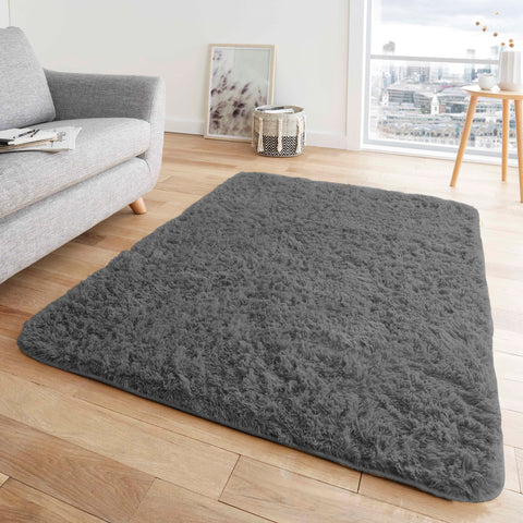 Plain Hug & Snug Rugs Charcoal