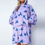 Humming Bird Lilac Printed Hoodie - TheHugSnugStore