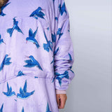 Humming Bird Lilac Printed Hoodie - TheHugSnugStore