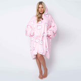 Plush Cat Pink Printed Hoodie - TheHugSnugStore