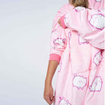 Plush Cat Pink Printed Hoodie - TheHugSnugStore