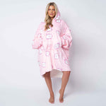 Plush Cat Pink Printed Hoodie - TheHugSnugStore