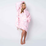 Plush Cat Pink Printed Hoodie - TheHugSnugStore