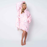 Plush Cat Pink Printed Hoodie - TheHugSnugStore