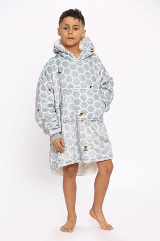 Kids Bee Hoodie Grey - TheHugSnugStore