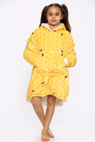 Kids Bee Hoodie Ochre - TheHugSnugStore