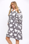 Hearts Hoodie Grey - TheHugSnugStore