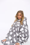 Hearts Hoodie Grey - TheHugSnugStore