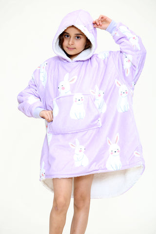 Rabbit Kids Hoodie Lilac