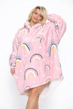Rainbow Hearts Hoodie Blush Pink - TheHugSnugStore