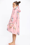 Kids Rainbow Heart Hoodie Blush Pink