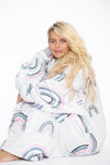 Rainbow Hearts Hoodie Blush Pink - TheHugSnugStore