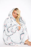 Rainbow Hearts Hoodie Blush Pink - TheHugSnugStore