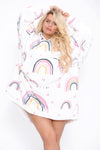 Rainbow Hearts Hoodie Blush Pink - TheHugSnugStore
