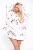 Rainbow Hearts Hoodie Blush Pink - TheHugSnugStore