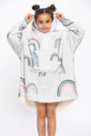 Kids Rainbow Hearts Hoodie Grey - TheHugSnugStore