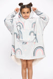 Kids Rainbow Hearts Hoodie Grey - TheHugSnugStore
