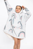 Kids Rainbow Hearts Hoodie Grey - TheHugSnugStore
