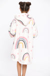 Kids Rainbow Hearts Hoodie Grey - TheHugSnugStore