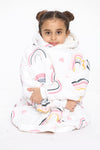 Kids Rainbow Hearts Hoodie Grey - TheHugSnugStore