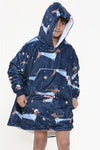 Snowy Dachshund Navy Kids Hoodie - TheHugSnugStore