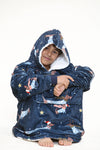 Snowy Dachshund Navy Kids Hoodie - TheHugSnugStore