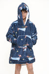 Snowy Dachshund Navy Kids Hoodie - TheHugSnugStore