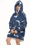 Snowy Dachshund Navy Kids Hoodie - TheHugSnugStore