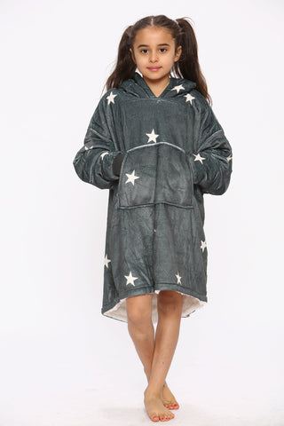 Kids Star Hoodie Charcoal - TheHugSnugStore