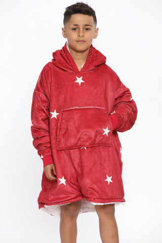 Kids Star Hoodie Red