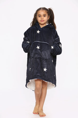 Kids Star Hoodie Royal Blue